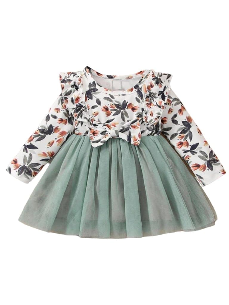 Buy & Try Girl's Modal Feni Printed Frock Dress Full Sleeve Frock for Kids. view 8