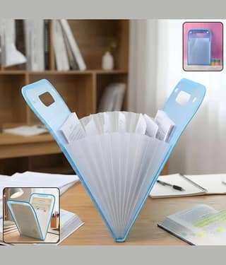 Dust N Shine , 13 Pocket Document File Folder with Handle – Expanding Plastic File Organizer for Certificates, Office Papers, School Assignments and Travel Documents - Pack of 1