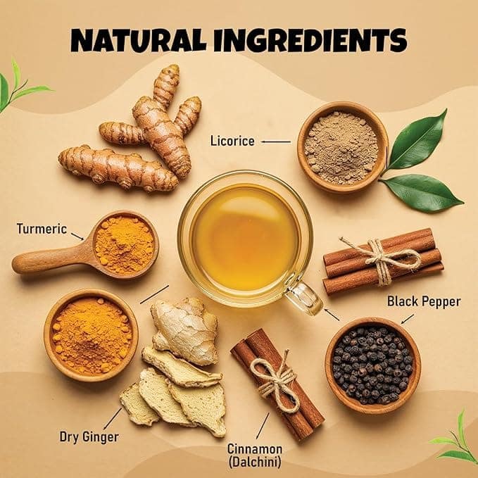 Golden Tips Turmeric Mulethi Herbal Tea, Soothing Caffeine-Free Tea with Ginger, Cinnamon & Black Pepper Nourishing Blend for Immunity, Digestion & Relaxation view 5