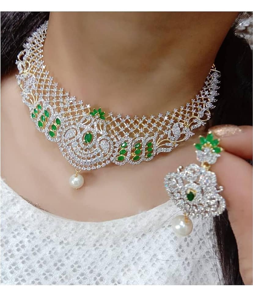 Navya Collections Alloy Maroon Contemporary/Fashion Necklaces Set Choker