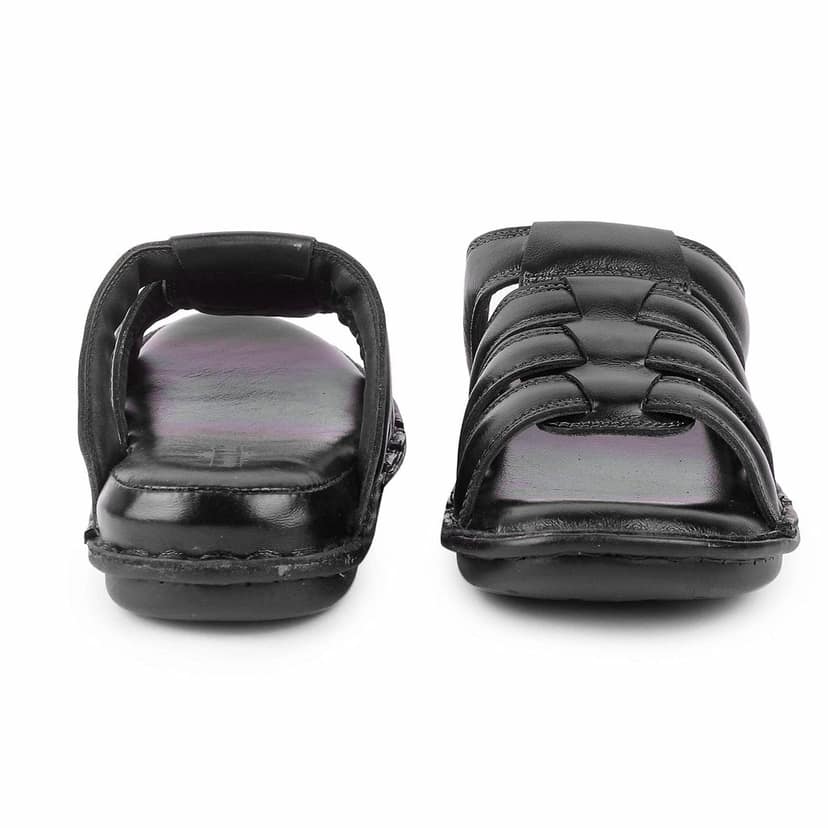 FEATHER LEATHER Men's Genuine Leather Comfortable & Fashionable Flip Flops Sandals & Slippers | Casual Indoor/Outdoor/Chappal view 6