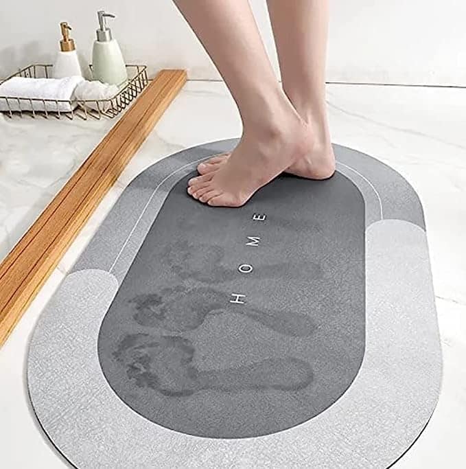 viva smart Floor Mat, Doormat, Bathroom Carpet Cushion Mat Bathroom mat Water Absorbing Non Slip Floor mat Quick Drying Water for Home Diatomite Door Mat Soft Silicone Super Absorbent view 3