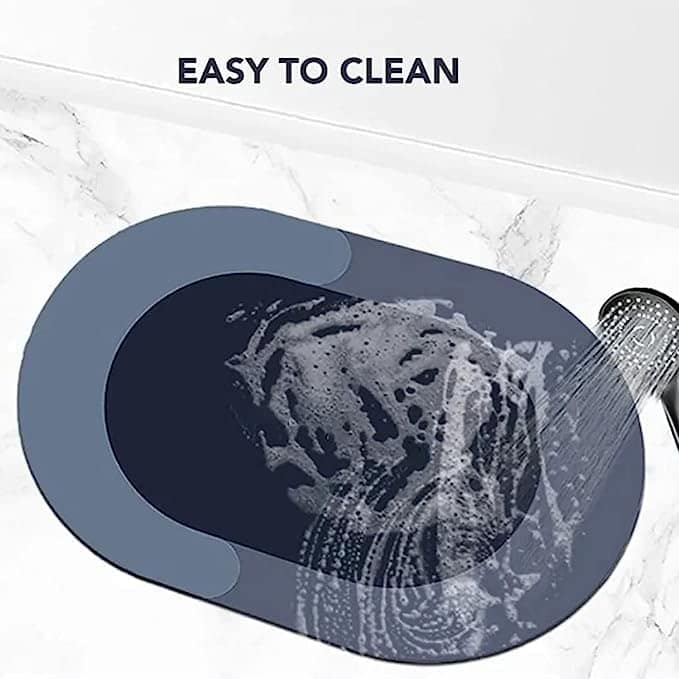 viva smart Floor Mat, Doormat, Bathroom Carpet Cushion Mat Bathroom mat Water Absorbing Non Slip Floor mat Quick Drying Water for Home Diatomite Door Mat Soft Silicone Super Absorbent view 4