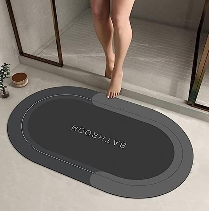 viva smart Floor Mat, Doormat, Bathroom Carpet Cushion Mat Bathroom mat Water Absorbing Non Slip Floor mat Quick Drying Water for Home Diatomite Door Mat Soft Silicone Super Absorbent view 5