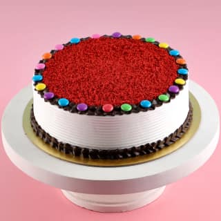 Red Velvet Gems Cake 1 Kg Eggless
