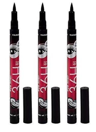 Glamezone Yanqina Precision Liquid Waterproof Lash Eyeliner Pencil (Pack of 3)