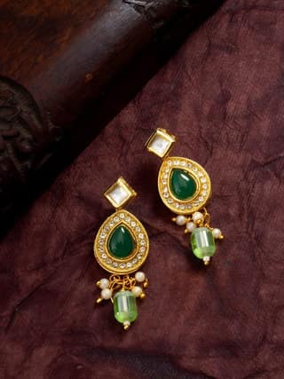 Morison Golden Oval Earrings Simple Yet Sophisticated