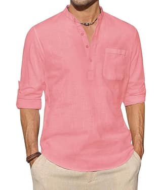 TrendiVastra Cream Cotton Blend Men's Shirt Style Kurta ( Pack of 1 )