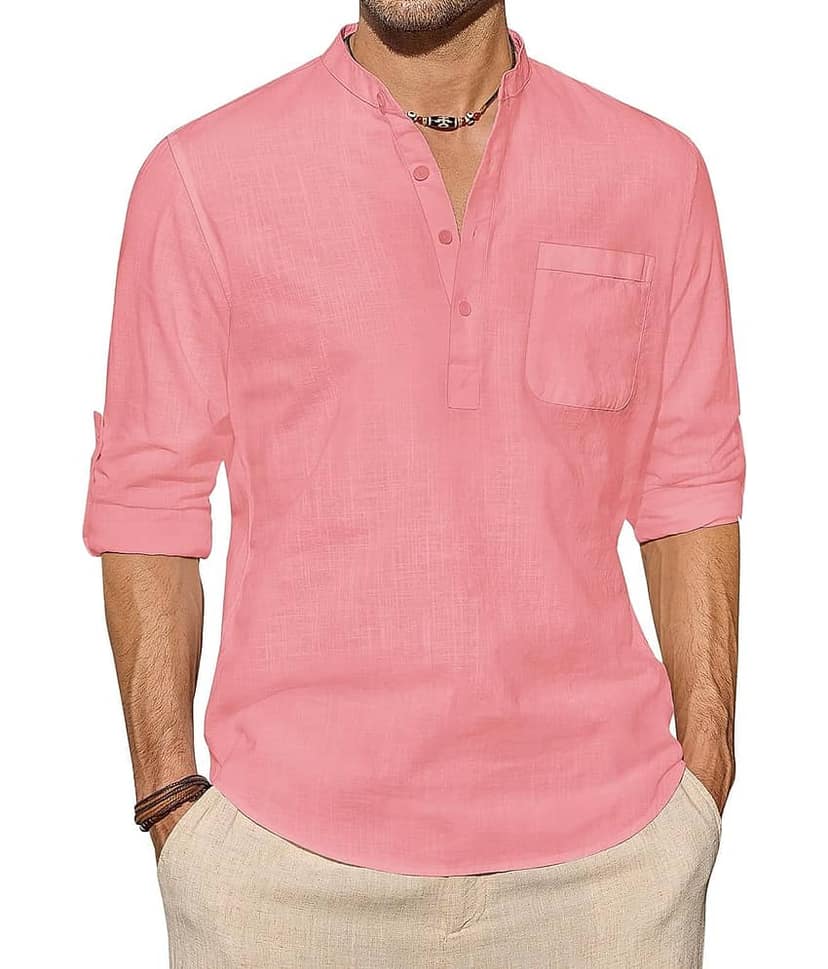 TrendiVastra Cream Cotton Blend Men's Shirt Style Kurta ( Pack of 1 )