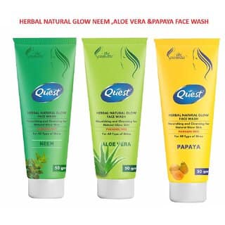 QUEST HERBAL NATURAL GLOW NEEM ALOE VERA & PAPAYA FACE WASH