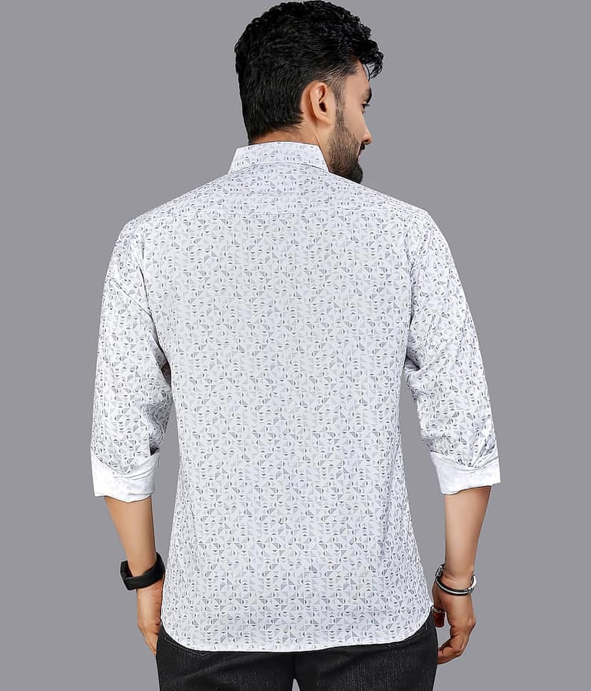 ADWYN PETER 100% Cotton Regular Fit Printed Full Sleeves Men's Casual Shirt - Light Blue ( Pack of 1 ) view 2