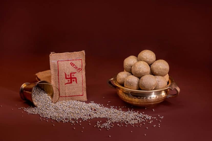 Desi Mitahara's Bajra Ladoo - Made with Bajra, Jaggery & Cow Ghee - Traditional Indian Sweet - Healthy, Nutritious Snack - 480g Pack - No Artificial Colours - Suitable for All Ages view 3
