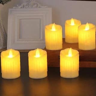GLOWSERIE Realistic Moving Flame LED Pillar Candles (Set of 12)