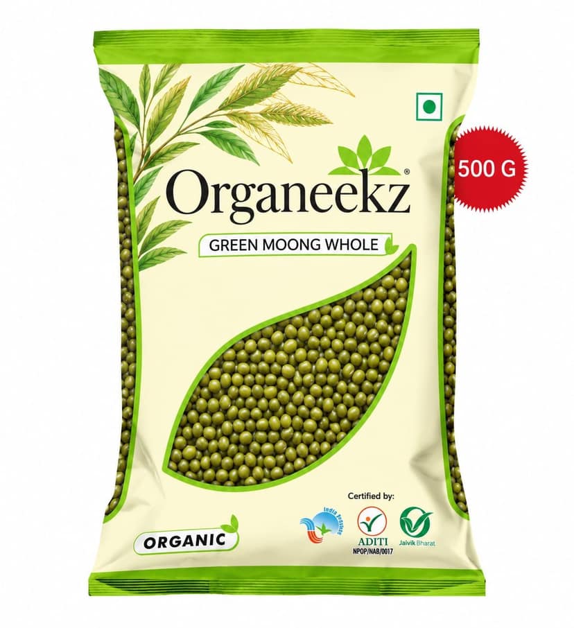 Organeekz Green Moong Whole - 500g