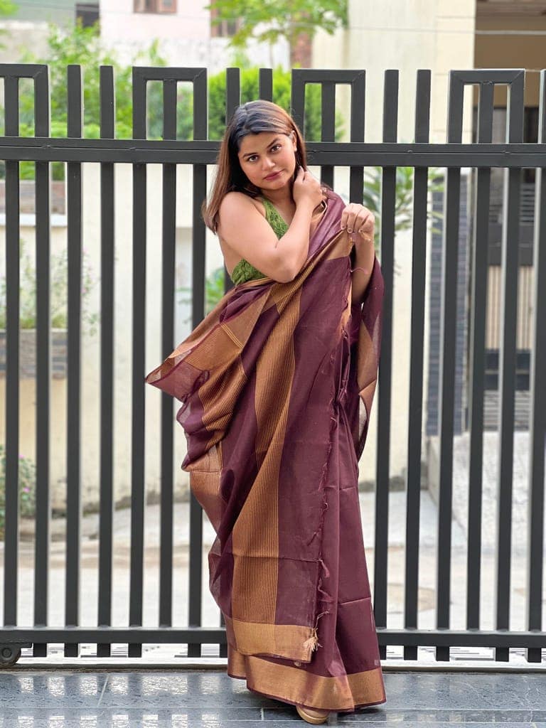 Handloom Jayashree Silk Saree Coffee Brown Color with Running Blouse-2692 view 4