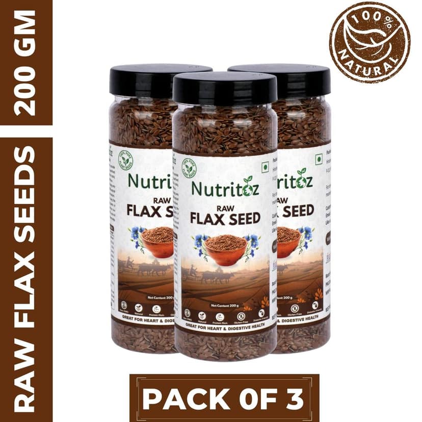 Nutritoz Natural Raw Flax Seeds naturally rich in Omega-3, Fiber, Calcium, Helps in Weight Loss or Management and Stronger Bones view 8