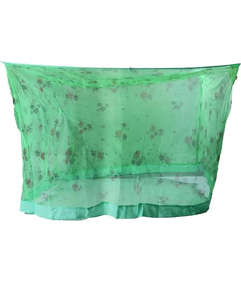 Riddhi Mosquito Net, Machardani Green Polyester Mosquito Net, Machardani with Border