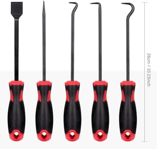 Hetkrishi 9Pcs Long Hook Set with Magnetic Telescoping Tool Kit, Precision Scraper Gasket Scraping Hose Removal Puller Hook Perfect for Automotive and Electronic Tools view 3