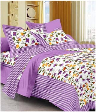 HandiCave Cotton Double Bedsheet with 2 Pillow Covers ( 229 cm x 254 cm )