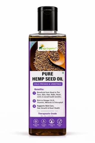 Pure Hemp Seed Oil | Cold-pressed Unrefined | Known as Miracle Oil | Beneficial from Head to Toe Face, Skin, Hair, Nails, Heart, Joints & overall health benefits