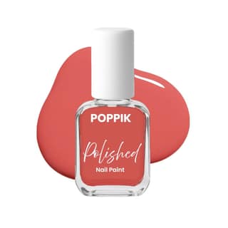 POPPIK Polished Nail Paint 8 ml, Quick-Dry, Long-Lasting & Chip-Resistant Nail Colour with Intense Pigment, Waterproof & Scratch-Proof, Satin Finish, Non-Toxic & Skin-Friendly