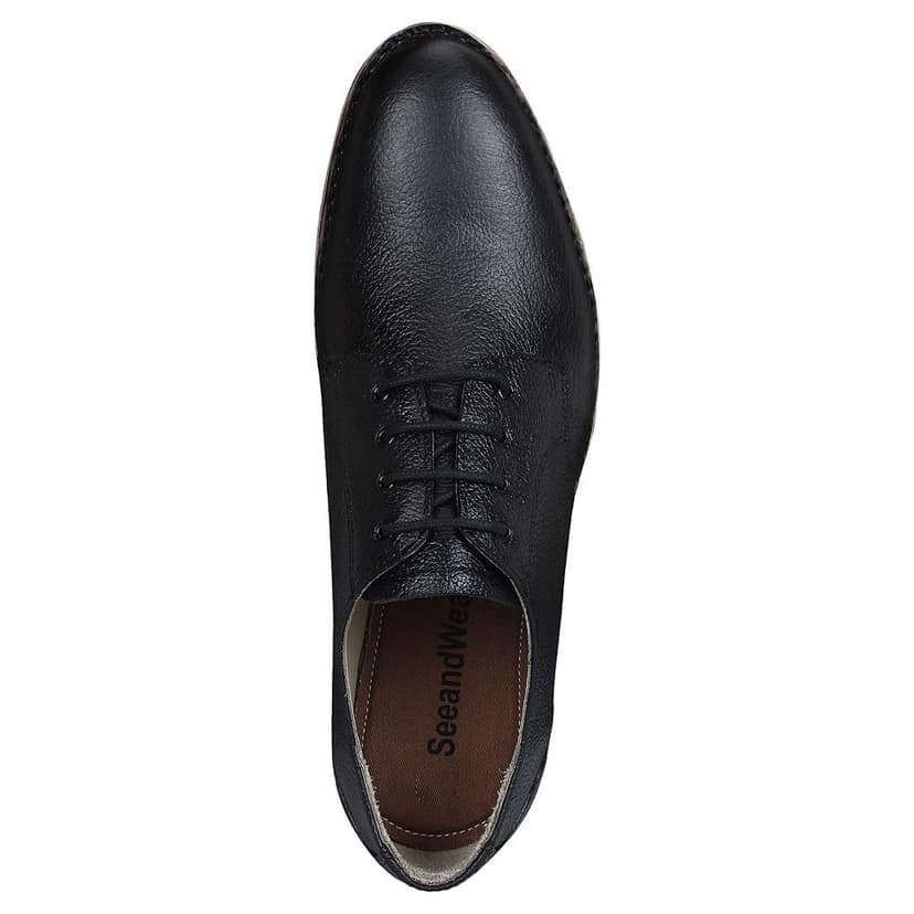 SeeandWear Leather Black Formal Shoes for Men view 5