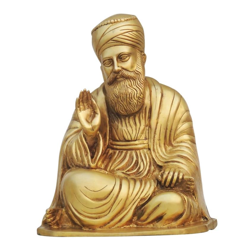 Brass Guru Nanak Statue � Sikh Religious Brass Decorative Idol, Height : 13 Inch (BSMAS1102 A) view 2