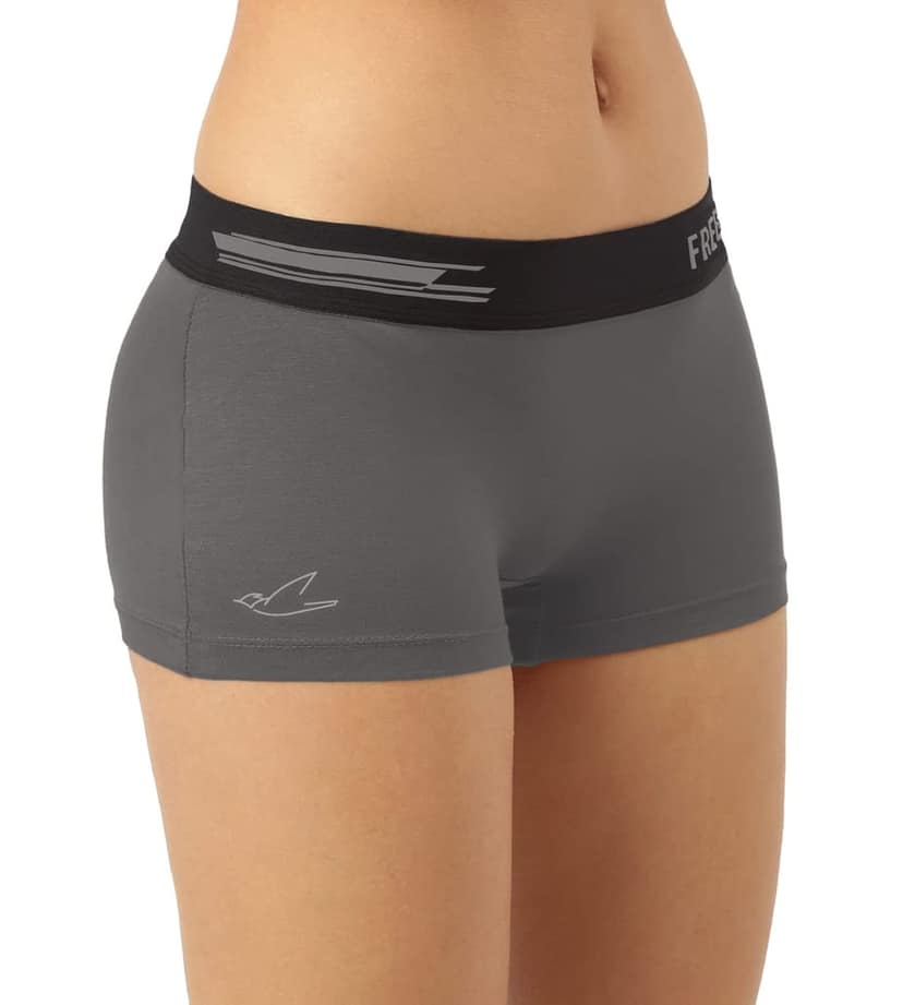Freecultr Women's Underwear Antibacterial Micromodal Airsoft | Boy Short - Non-Itch, No Chafing, Sweat-Proof Comfort Pack of 1-Ash Grey view 3