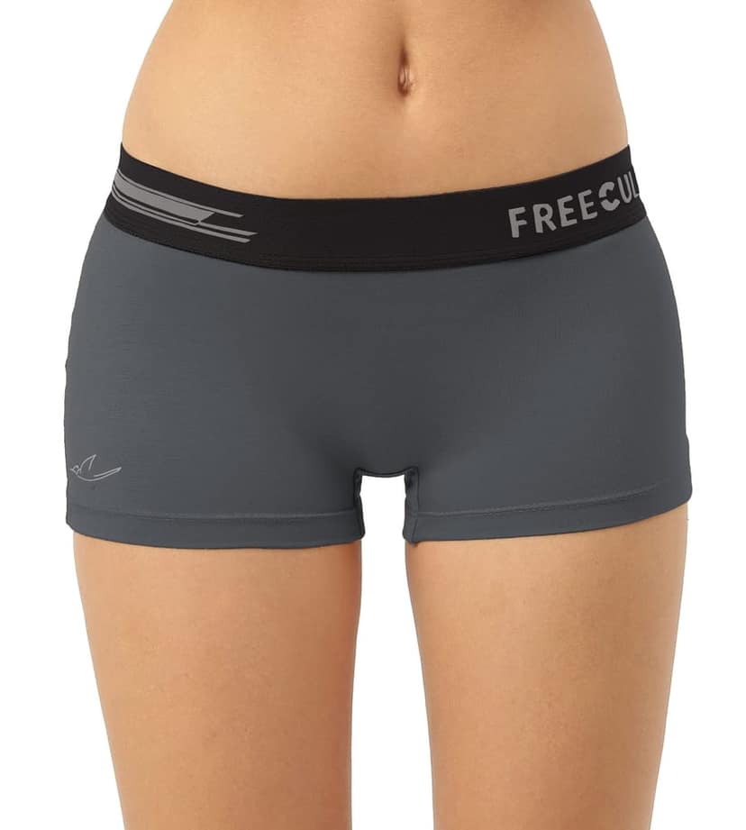 Freecultr Women's Underwear Antibacterial Micromodal Airsoft | Boy Short - Non-Itch, No Chafing, Sweat-Proof Comfort Pack of 1-Ash Grey view 5