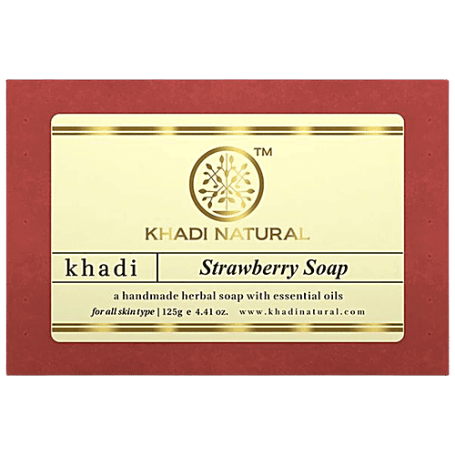Khadi Natural Strawberry Handmade Herbal Soap, 125 g