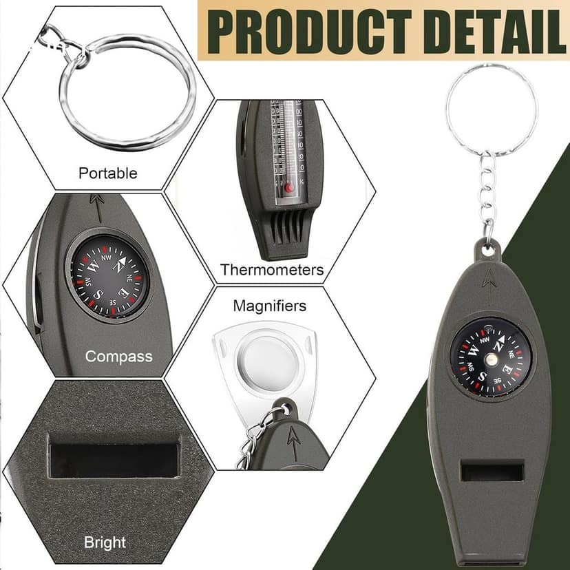 4 in 1 Multifunctional Emergency Survival Whistle (1 Pc) view 6