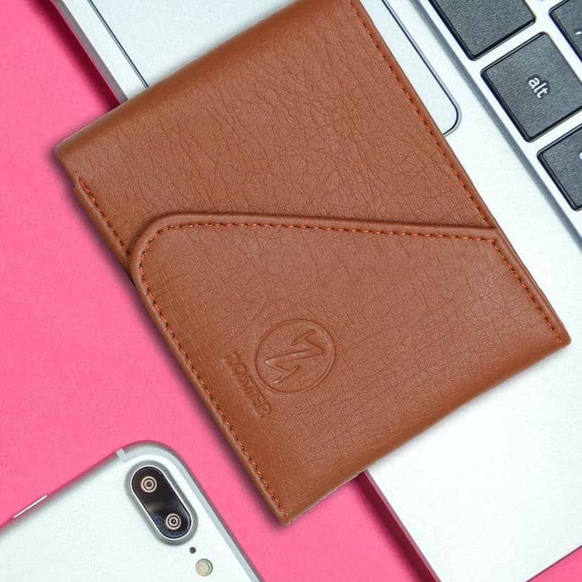 ZOSTER Tan Vegan Leather Wallet for Men & Women - Stylish and Sustainable Wallet view 6