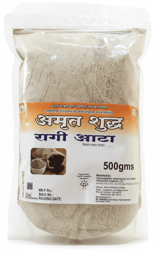 Amrit Shuddh Ragi Atta - Premium Finger Millet Flour, 500gms Pack
