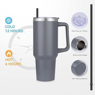 1200ml Steel Hot and Cold Tumbler - 1 straw