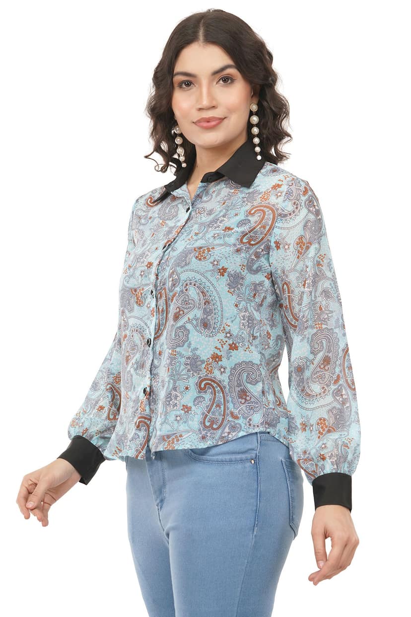 Womens Trendy Georgette Shirt view 3