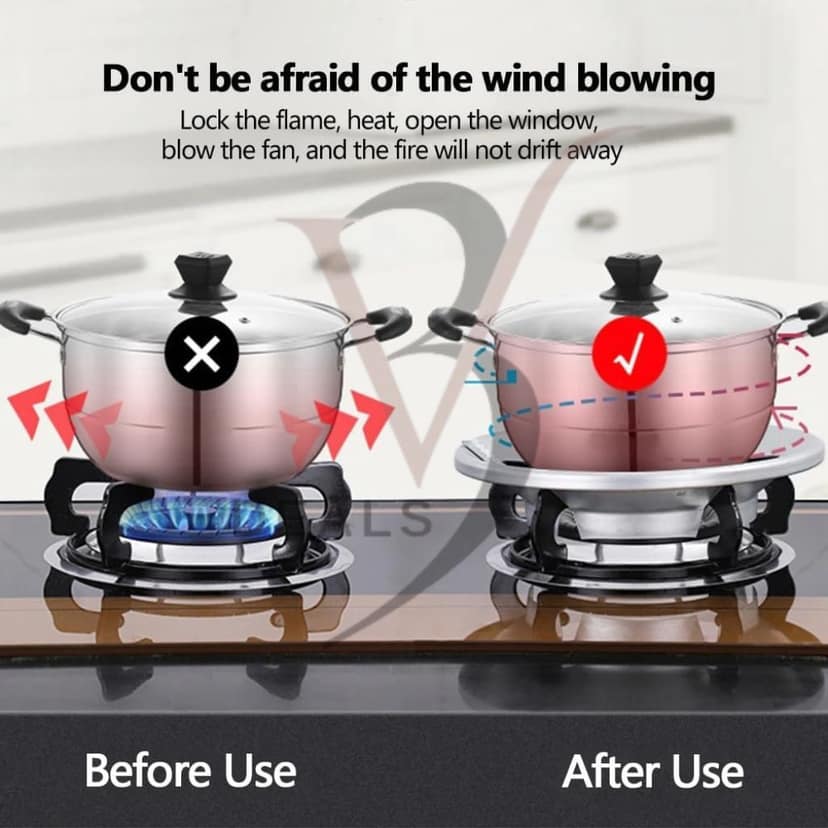 V3Deals Premium Gas Saver Stand – LPG Stove Burner Support, Energy Saving Trivet with Windproof 4-Leg Design, Heavy Duty 0.7mm Metal view 7
