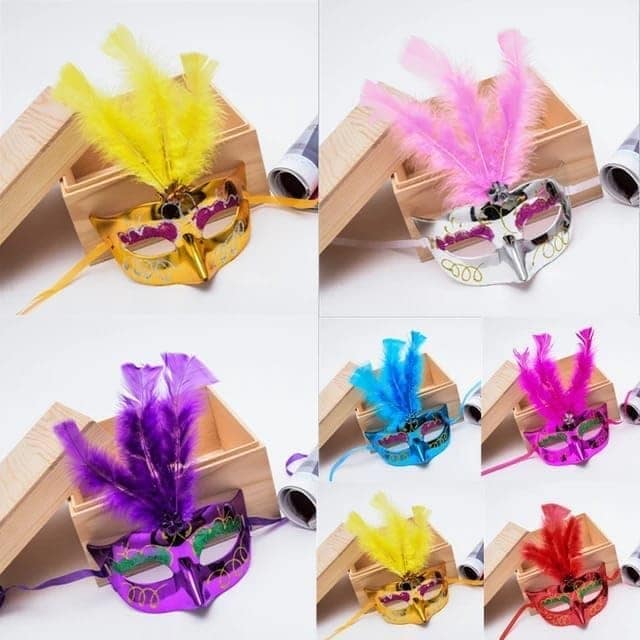 Feather Mask Venetian Party Eye Mask for Masquerade Carnival Fancy Dress mask view 2