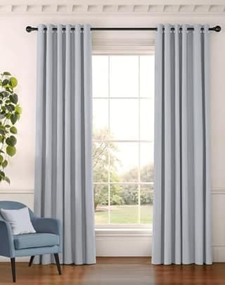 Blackout 7 Feet (Pack of 2) Door Curtains Steel Grey
