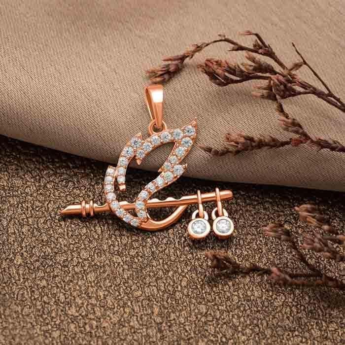Rose Gold Shree Krishna Baasuri Pendant view 3