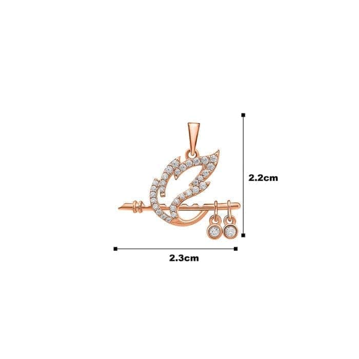 Rose Gold Shree Krishna Baasuri Pendant view 4