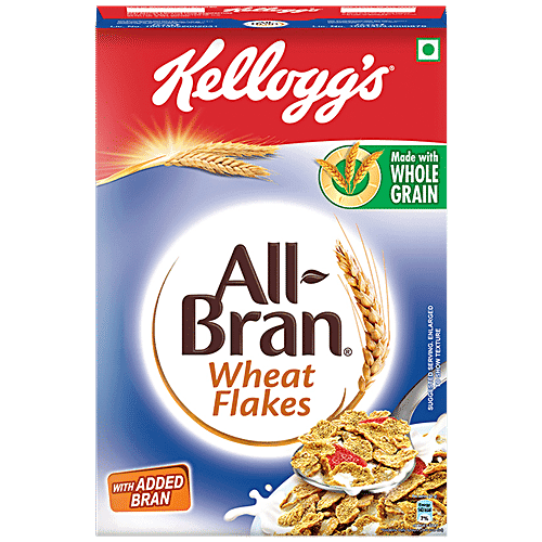 Kelloggs All Bran Wheat Flakes - High In Iron, Naturally Cholesterol Free, 440 g Carton