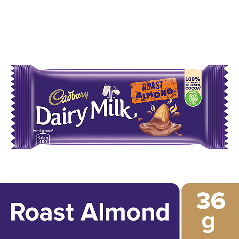 Cadbury Dairy Milk Roast Almond Chocolate Bar, 36 G