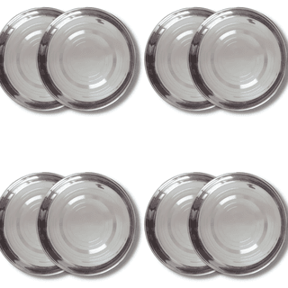 SHINI LIFESTYLE Stainless Steel Plate, khumcha Thali, laser design, dinner plate 8pc