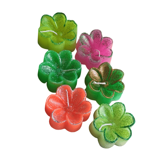 Colorful Four-Leaf Flower Shaped Decorative Candles view 4