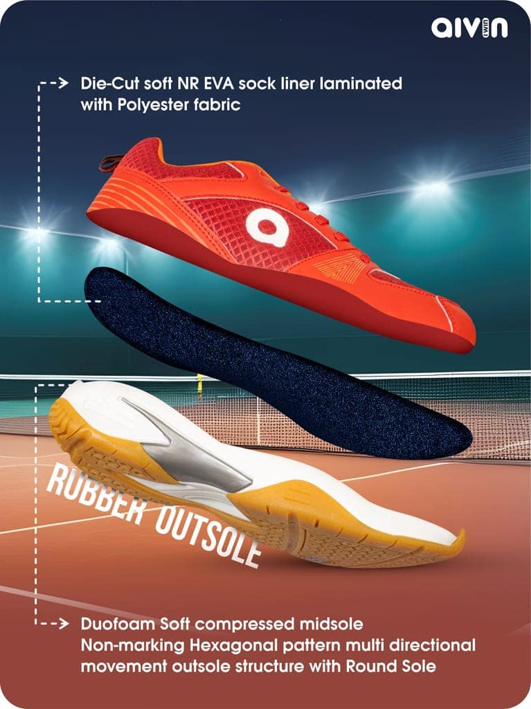 AIVIN Attract Unisex White Badminton Shoes view 4