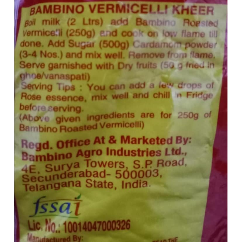 Bambino Roasted Vermicelli 875 Gms view 3