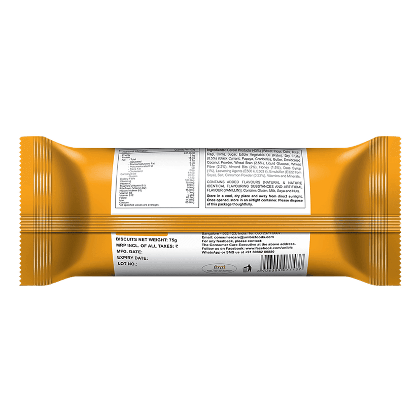 Unibic Cookies - Multigrain Breakfast, 75 G Pouch view 2