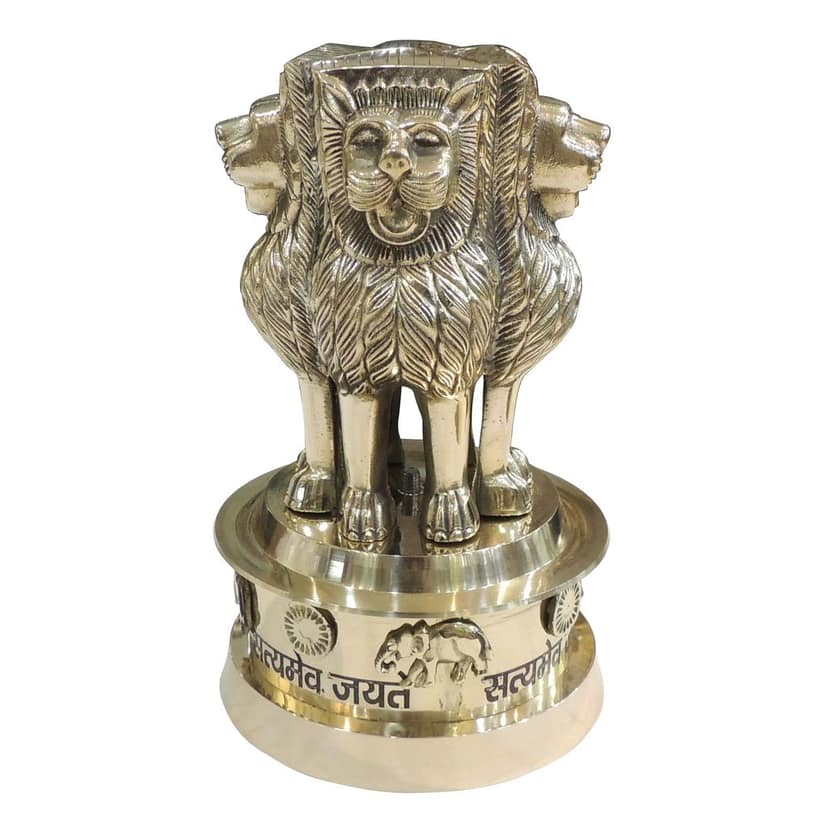 Handcrafted Brass Ashok Lath Showpiece | Temple & Home Decoration, Height : 10 Inch (FMAS670 I) view 2