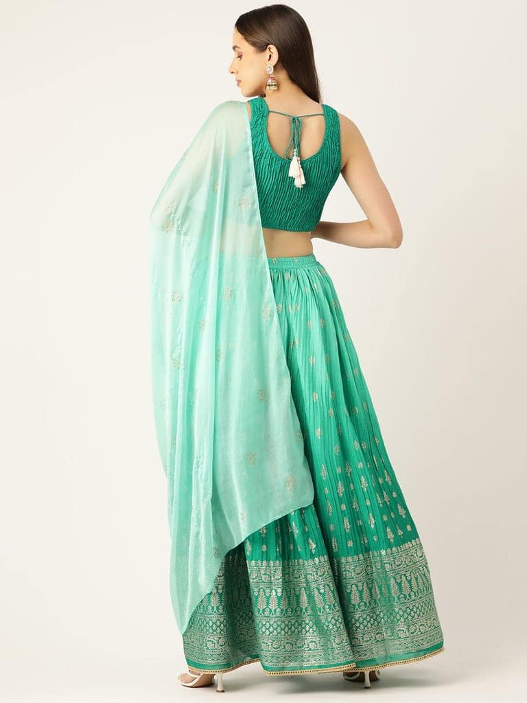 Embroidered Sequinned Ready to Wear Lehenga & Blouse With Dupatta view 3