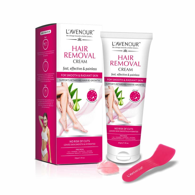 L'avenour Hair Removal Cream For Women | Suitable for Arms, Underarms, Legs & Bikini Line - 50gm view 3